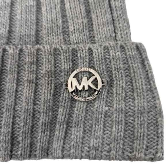 Michael Kors Ribbed Knit Pom Pom Beanie- NWT - Picture 2 of 5